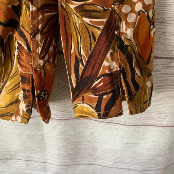 Laura Ashley Floral Blazer Jacket Earthtone Button Up Long Sleeve Size M - Picture 8 of 16